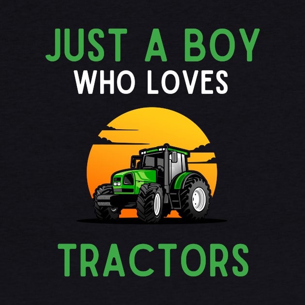 Funny Vintage Tractor Just A Boy Who Loves Tractors Gifts by PlaneteeShop